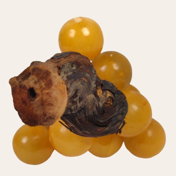 Vintage MCM Italian Alabaster Stone Grapes Grape Cluster Driftwood Stem LARGE 15 - Picture 4 of 11